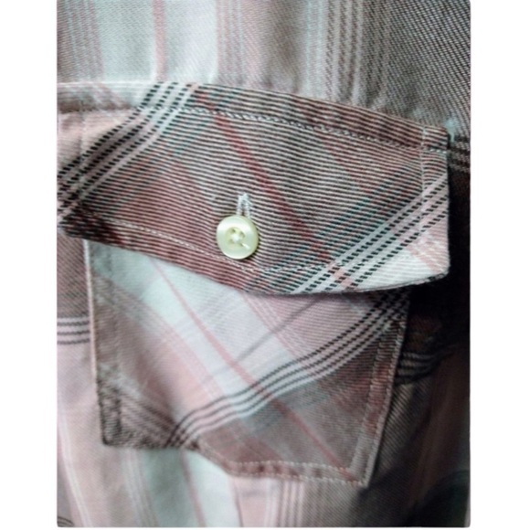 TORRID Plus Size Taylor Rayon Twill Button Down Shirt in Pink Plaid Size 1 - Picture 5 of 7